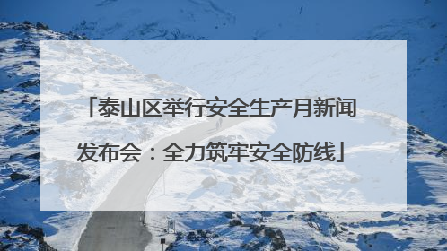 泰山区举行安全生产月新闻发布会：全力筑牢安全防线