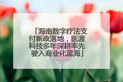 海南数字疗法支付新政落地，医渡科技多年深耕率先驶入商业化蓝海