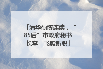 清华硕博连读，“85后”市政府秘书长李一飞履新职