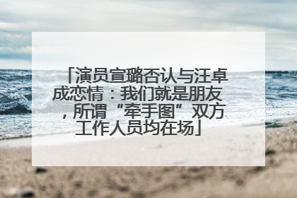 演员宣璐否认与汪卓成恋情：我们就是朋友，所谓“牵手图”双方工作人员均在场