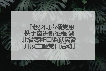 老少同声颂党恩 携手奋进新征程 湖北省琴断口监狱民警开展主题党日活动