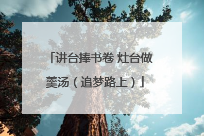 讲台捧书卷 灶台做羹汤（追梦路上）