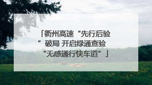 衢州高速“先行后验”破局 开启绿通查验“无感通行快车道”