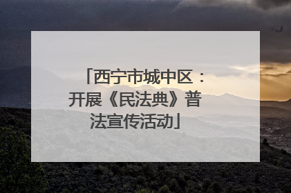 西宁市城中区：开展《民法典》普法宣传活动