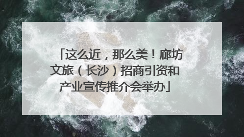 这么近，那么美！廊坊文旅（长沙）招商引资和产业宣传推介会举办