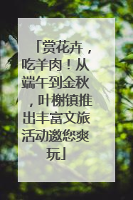 赏花卉，吃羊肉！从端午到金秋，叶榭镇推出丰富文旅活动邀您爽玩