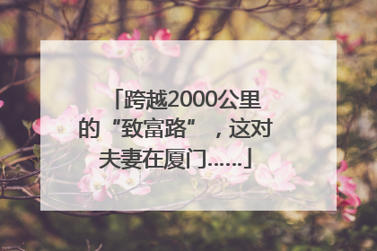 跨越2000公里的“致富路”，这对夫妻在厦门……