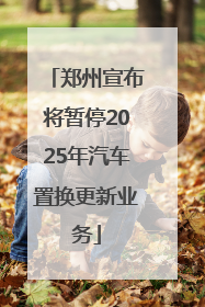 郑州宣布将暂停2025年汽车置换更新业务