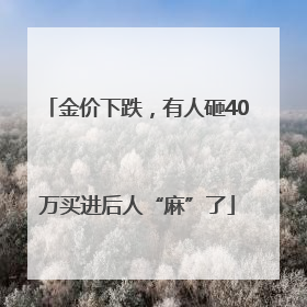 金价下跌，有人砸40万买进后人“麻”了