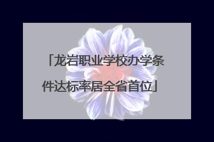 龙岩职业学校办学条件达标率居全省首位