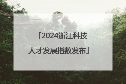 2024浙江科技人才发展指数发布