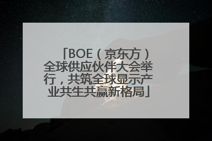 BOE（京东方）全球供应伙伴大会举行，共筑全球显示产业共生共赢新格局